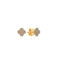 Load image into Gallery viewer, OLIVE & CHAIN Diamond Clover Stud Earring - Yellow Gold, Small, Single