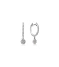 Load image into Gallery viewer, OLIVE & CHAIN Diamond Disc Dangle Earring - White Gold, Pair