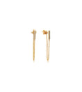 Load image into Gallery viewer, OLIVE & CHAIN Diamond Bar Chain Stud Earring - Yellow Gold, Pair