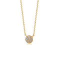 Load image into Gallery viewer, OLIVE & CHAIN Diamond Disc Necklace - Yellow Gold