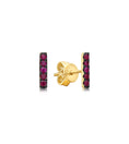 Load image into Gallery viewer, OLIVE & CHAIN Ruby Bar Stud Earring - Yellow Gold
