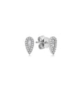 Load image into Gallery viewer, OLIVE & CHAIN Diamond Baguette and Halo Pear Stud Earring - White Gold