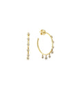 Load image into Gallery viewer, OLIVE & CHAIN Diamond Multi Star Hoop Earring - Yellow Gold