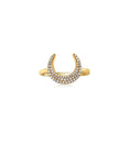 Load image into Gallery viewer, OLIVE & CHAIN Diamond Horn Ring - Yellow Gold, 5.0