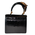Load image into Gallery viewer, Devon Horse Handle Handbag
Authentic Black Python
