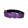 Load image into Gallery viewer, XS/S 7”-14” Iridescent Purple Custom Snake Collar/Custom Gold Italian Hardware