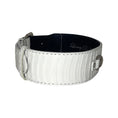 Load image into Gallery viewer, Matte White Snake Classic Collar With Silver Classic Hardware