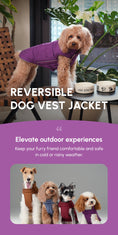 Load image into Gallery viewer, Reversible Dog Vest Jacket - Purple Caramel