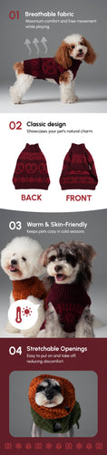 Load image into Gallery viewer, Pretzel Pet Sweater - Burgundy Red