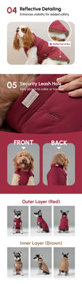Load image into Gallery viewer, Reversible Dog Vest Jacket - Red Brown