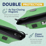 Katziela Expandable Pet Treat Pouch - Hands Free Dog Treat Pouch, Quick Access Magnet Closure - Anti Spill Dog Treat Bag - Treat Pouches for Pet Training, Adjustable Shoulder Strap & Belt Clip