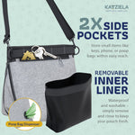 Katziela Expandable Pet Treat Pouch - Hands Free Dog Treat Pouch, Quick Access Magnet Closure - Anti Spill Dog Treat Bag - Treat Pouches for Pet Training, Adjustable Shoulder Strap & Belt Clip