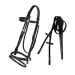 ExionPro Snap Snaffle Jumping Bridle with Rubber Reins