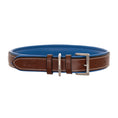 Load image into Gallery viewer, ExionPro Fancy Stitched Padded Leather Dog Collar - Blue Padding