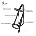 Load image into Gallery viewer, ExionPro Net Braided Browband & Dressage Bridle with Web Reins