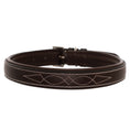 Load image into Gallery viewer, ExionPro Fancy Stitched Padded Leather Dog Collar - Havana Padding