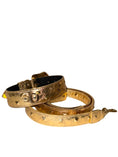 Load image into Gallery viewer, Glam Gold Embossed Studded Italian Leather Collar & Leash Set With Our Custom Swarovski Crystal Buckle