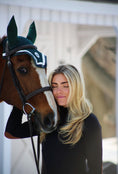 Load image into Gallery viewer, Horse Bonnet | Green- Black & White