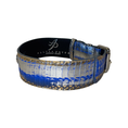 Load image into Gallery viewer, Stunning Multi-Color Blue/Silver/Gold Snake, Classic Collar With Silver Hardware