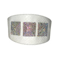 Load image into Gallery viewer, Matte White Snake 4 Wide Collar With Our 3 Custom Swarovski Crystal Rivets