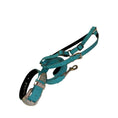 Load image into Gallery viewer, The Tiffany Collection. Gorgeous Turquoise Blue Embossed Croc Italian Leather Collar, Leash & Harness Set, With Our Custom Swarovski Crystal Hardware