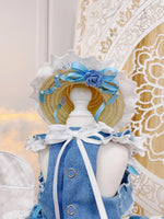 High quality handmade dog dresses denim+hat