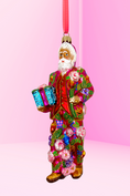 Load image into Gallery viewer, Floral Fetish Santa Polish Glass Ornament - Southlake Paws