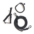 Load image into Gallery viewer, New! Matte Black Rope & Leather Cat & Dog Collar