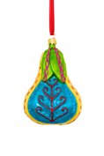 Load image into Gallery viewer, Folk Pear Glass Christmas Ornament - Southlake Paws