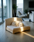 Load image into Gallery viewer, The Haven — Luxury Handcrafted Dog Bed | Solid Wood, Orthopedic, Waterproof lined