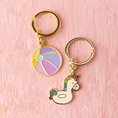 Load image into Gallery viewer, Unicorn Floatie & Beach Ball Pet Charm Set