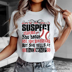 Baseball Suspect Claims Fun T-Shirt, Retro White and Natural Tee With Coquette Bow