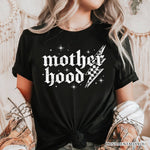 Checkered Motherhood Lightning T-Shirt, Black and White Retro Tee for Strong Mothers
