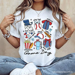 Game Day Baseball T-Shirt, Retro White and Natural Stadium Tee for Sports Fans