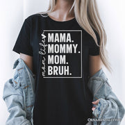Funny Mom's Life T-Shirt, Black Minimalist Mama Tee for Stylish Mothers