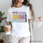 Inspirational Mom Life T-Shirt, White Stylish Casual Women's Tee