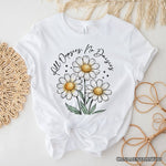 All Oopsies No Daisies T-Shirt, Funny Floral Natural and Black Tee for Quirky and Cottage Vibes