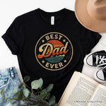 Best Dad Ever Retro Sunset T-Shirt, Black Vintage Fathers Gift Tee
