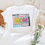 Inspirational Mom Life T-Shirt, White Stylish Casual Women's Tee
