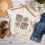 Floral Mama Coquette T-Shirt, White and Natural Boho Tee for Sweet and Stylish Moms
