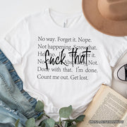 Fed Up With It T-Shirt, Sarcastic Minimalist White Tee for Blunt Women