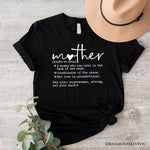 Funny Mom Definition T-Shirt, White, Natural and Black Tee for Strong and Real Mothers