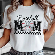Baseball Mom Coquette Bow Retro T-Shirt, Stylish Game Day White Tee for Trendy and Proud Sports Mothers
