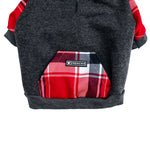 Frenchie Dog Hoodie - Scarlet Plaid