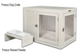 Load image into Gallery viewer, Fresco dog crate with a raised feeder on a white background