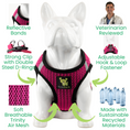 Load image into Gallery viewer, EcoBark Fuchsia Step In Dog Harness - Reflective Soft Mesh Harness for Teacup, Small Dogs and Puppies / Fuchsia Sport