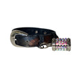 Load image into Gallery viewer, Gun Metal Grey/Bronze/Silver Custom Snake Collar/Custom Silver Oval Italian Hardware & Barrel Swarovski Charm