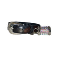 Load image into Gallery viewer, Gun Metal Grey/Bronze/Silver Custom Snake Collar/Custom Silver Oval Italian Hardware & Barrel Swarovski Charm