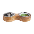 Load image into Gallery viewer, Wood & Metal Feeder Double Diner