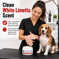 Load image into Gallery viewer, Southlake Paws Groomers Hands Butter - Leave-In Hand Moisturizer in a jar, with a groomer applying it while a beagle sits bes